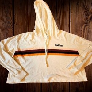 Hollister Boyfriend Cropped Racer Stripe Long Sleeve Shirt